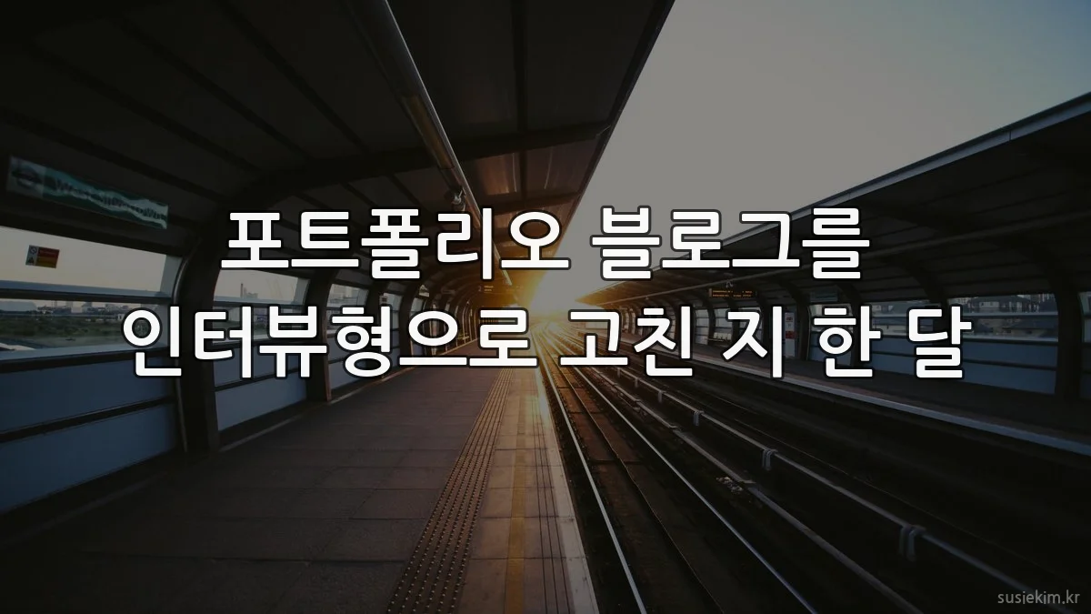 포트폴리오 블로그를 인터뷰형으로 고친 지 한 달