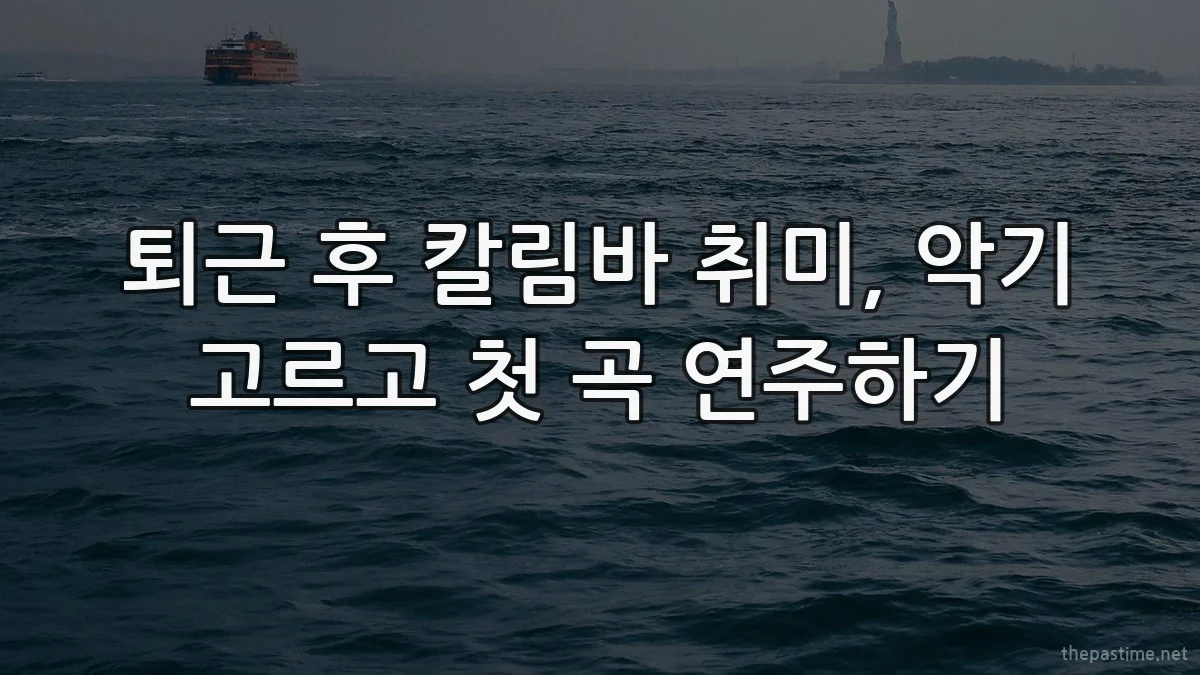 퇴근 후 칼림바 취미, 악기 고르고 첫 곡 연주하기
