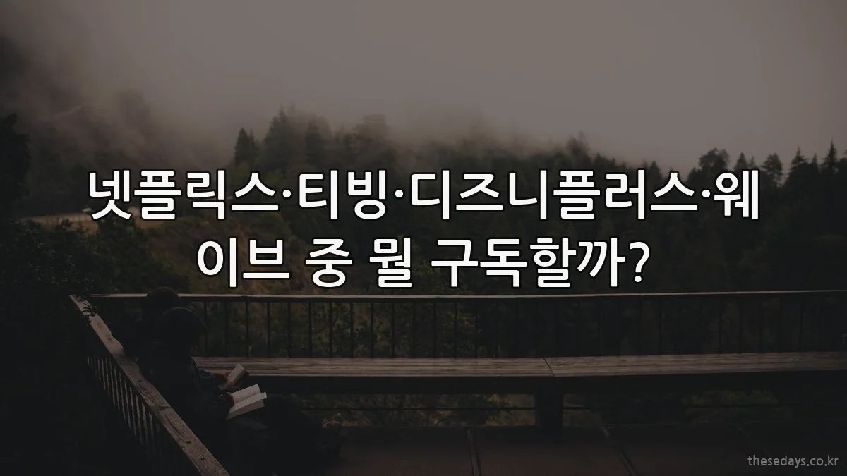 넷플릭스·티빙·디즈니플러스·웨이브 중 뭘 구독할까?