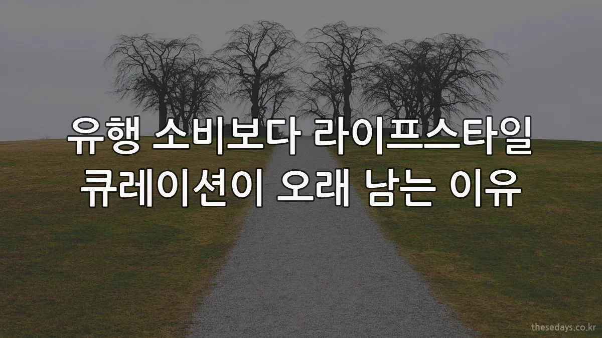 유행 소비보다 라이프스타일 큐레이션이 오래 남는 이유