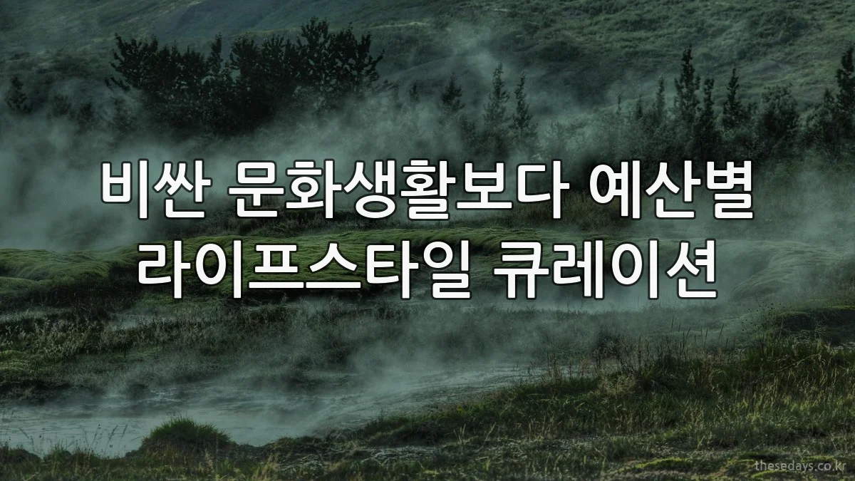 비싼 문화생활보다 예산별 라이프스타일 큐레이션
