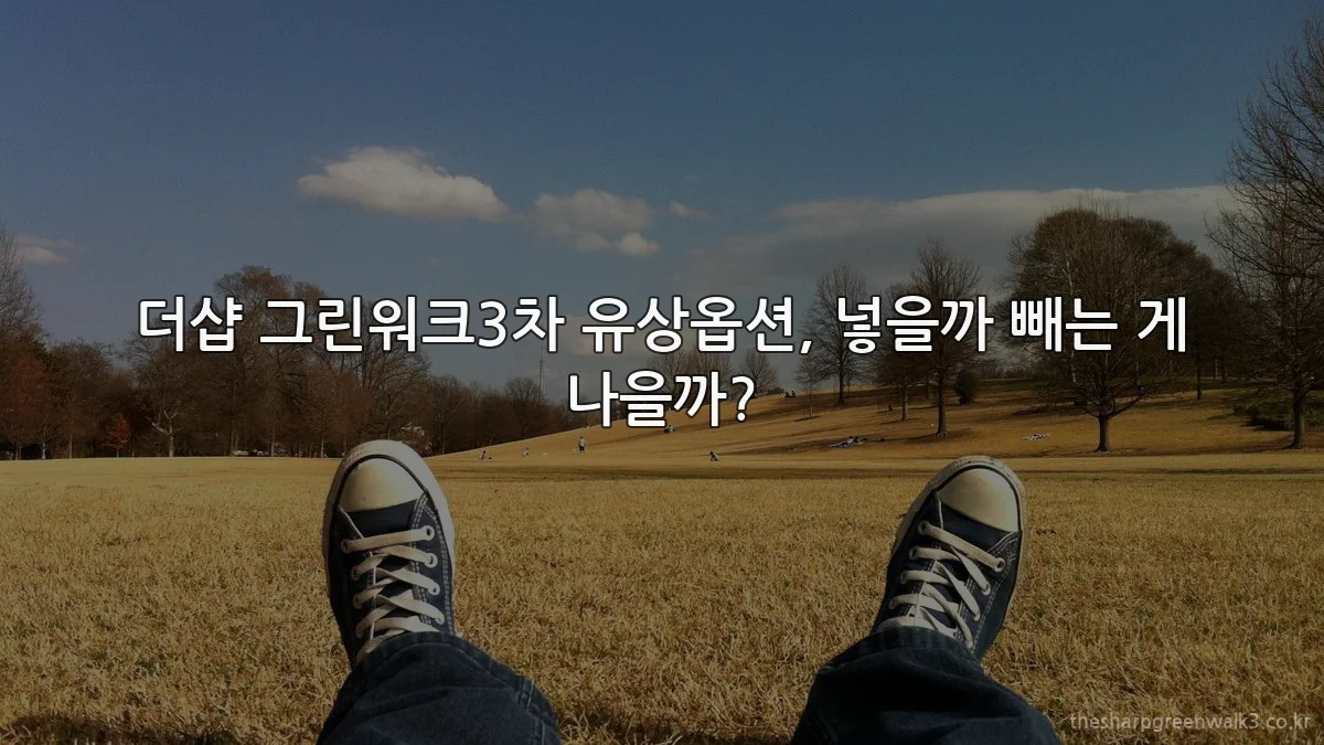더샵 그린워크3차 유상옵션, 넣을까 빼는 게 나을까?