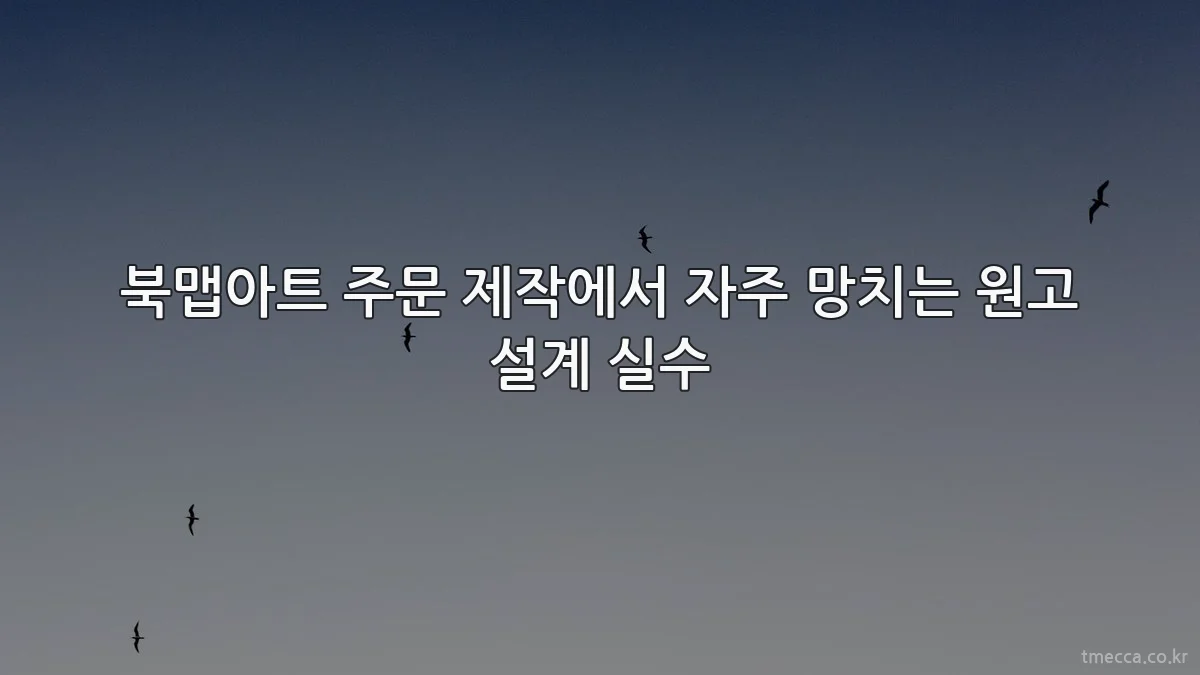 북맵아트 주문 제작에서 자주 망치는 원고 설계 실수