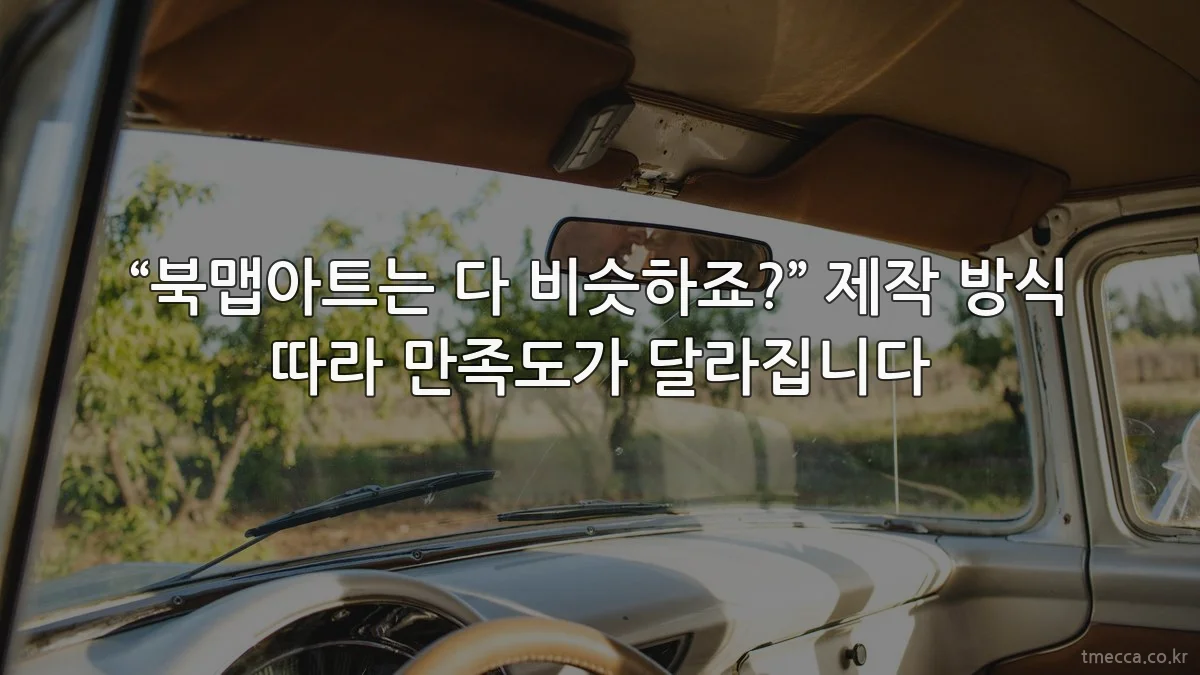 “북맵아트는 다 비슷하죠?” 제작 방식 따라 만족도가 달라집니다