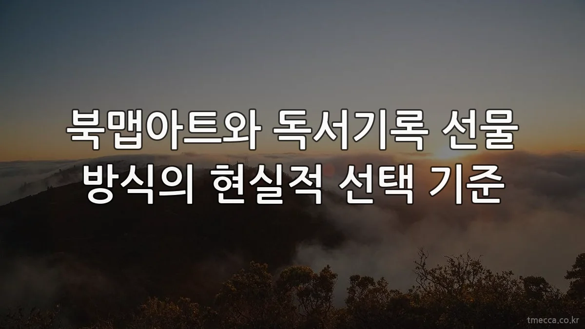 북맵아트와 독서기록 선물 방식의 현실적 선택 기준