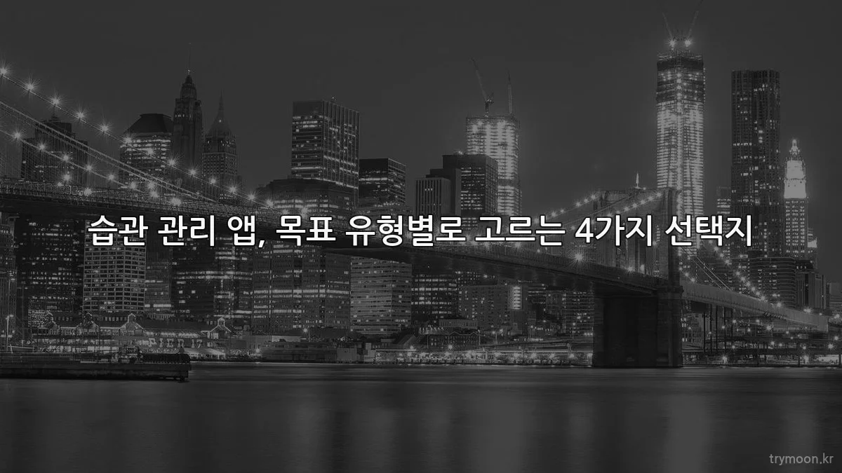 습관 관리 앱, 목표 유형별로 고르는 4가지 선택지