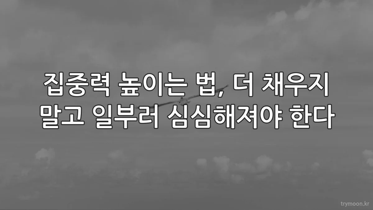 집중력 높이는 법, 더 채우지 말고 일부러 심심해져야 한다