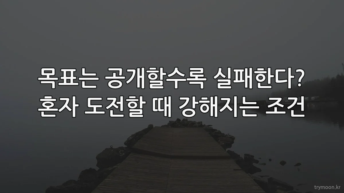 목표는 공개할수록 실패한다? 혼자 도전할 때 강해지는 조건
