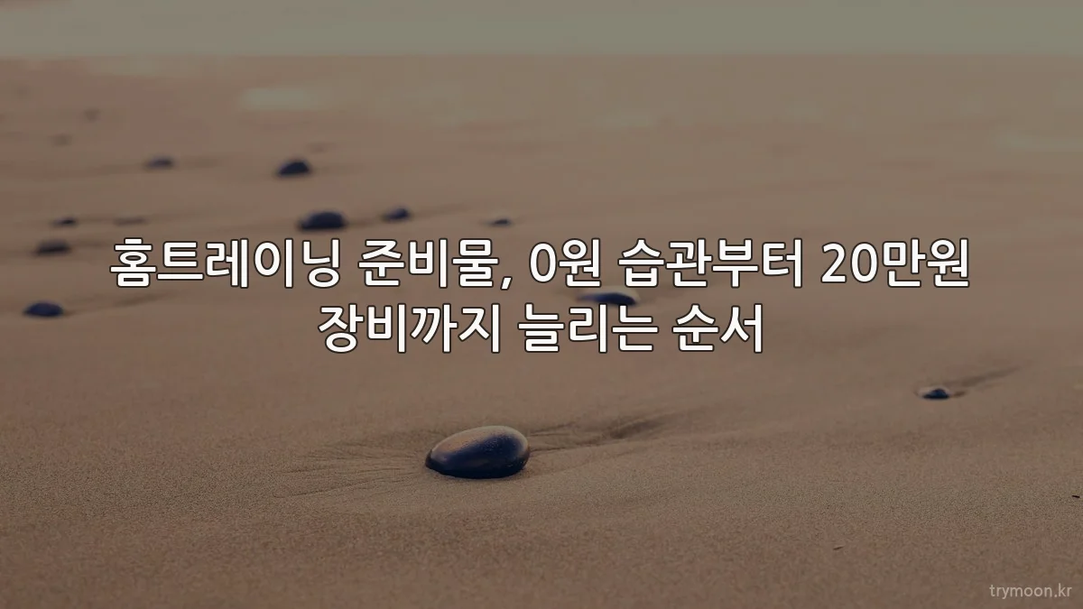 홈트레이닝 준비물, 0원 습관부터 20만원 장비까지 늘리는 순서