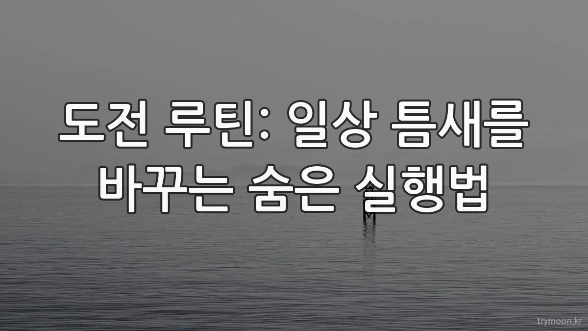도전 루틴: 일상 틈새를 바꾸는 숨은 실행법