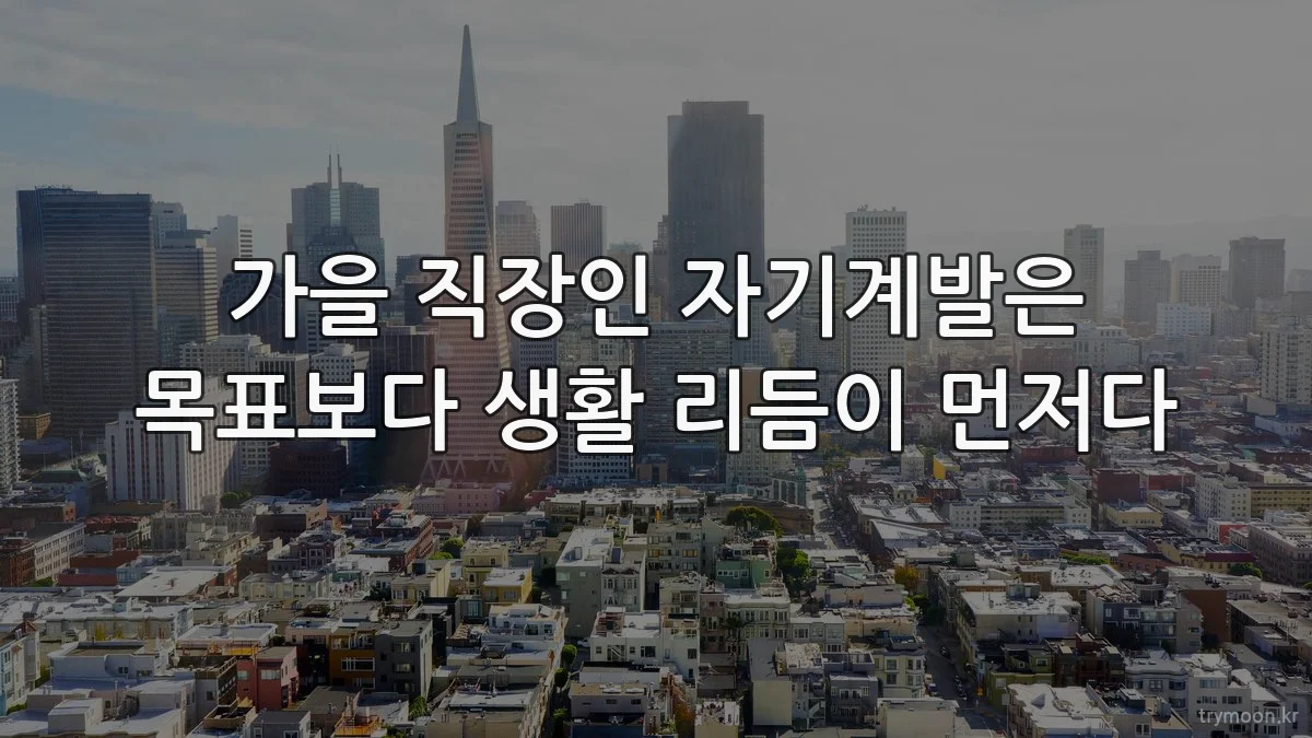 가을 직장인 자기계발은 목표보다 생활 리듬이 먼저다