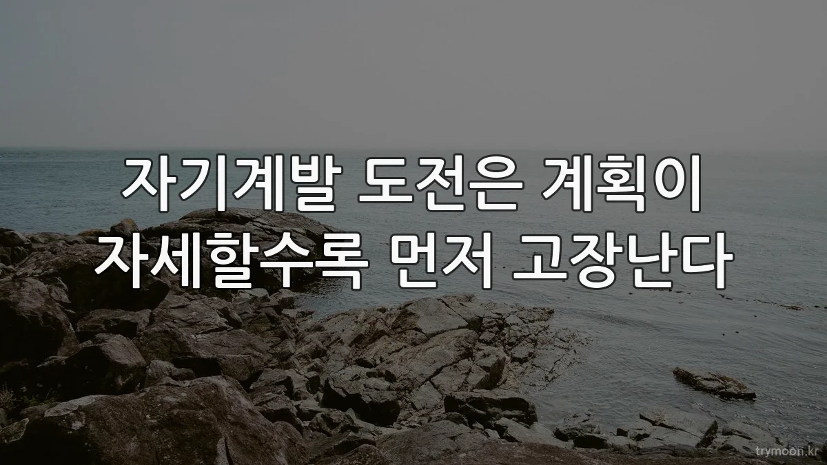 자기계발 도전은 계획이 자세할수록 먼저 고장난다
