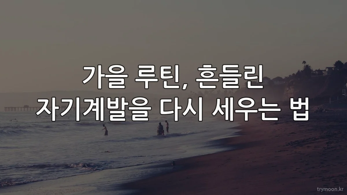 가을 루틴, 흔들린 자기계발을 다시 세우는 법