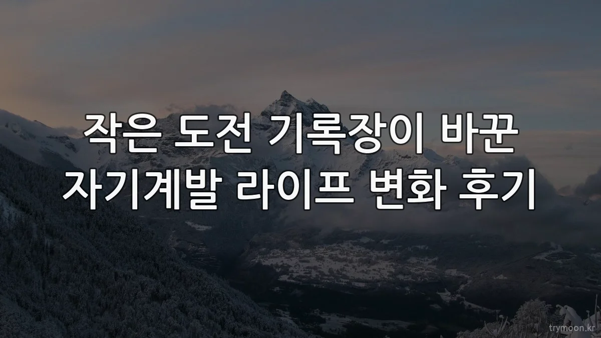 작은 도전 기록장이 바꾼 자기계발 라이프 변화 후기