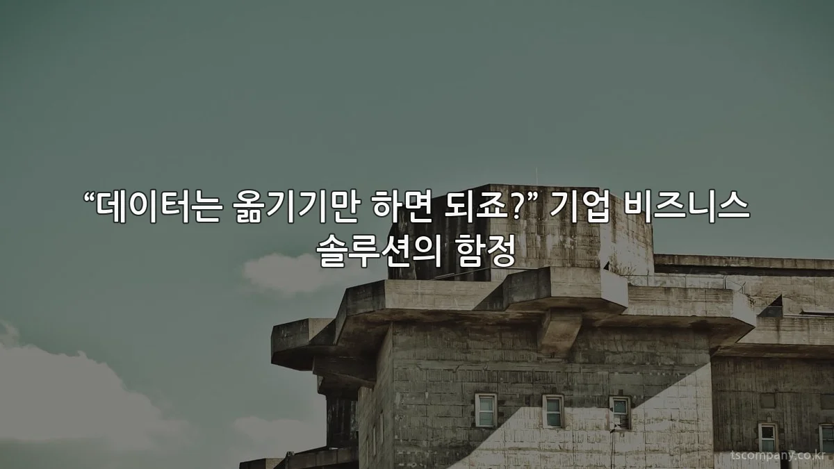 “데이터는 옮기기만 하면 되죠?” 기업 비즈니스 솔루션의 함정