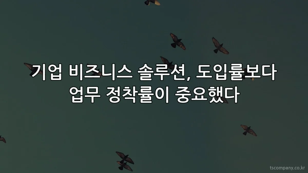 기업 비즈니스 솔루션, 도입률보다 업무 정착률이 중요했다