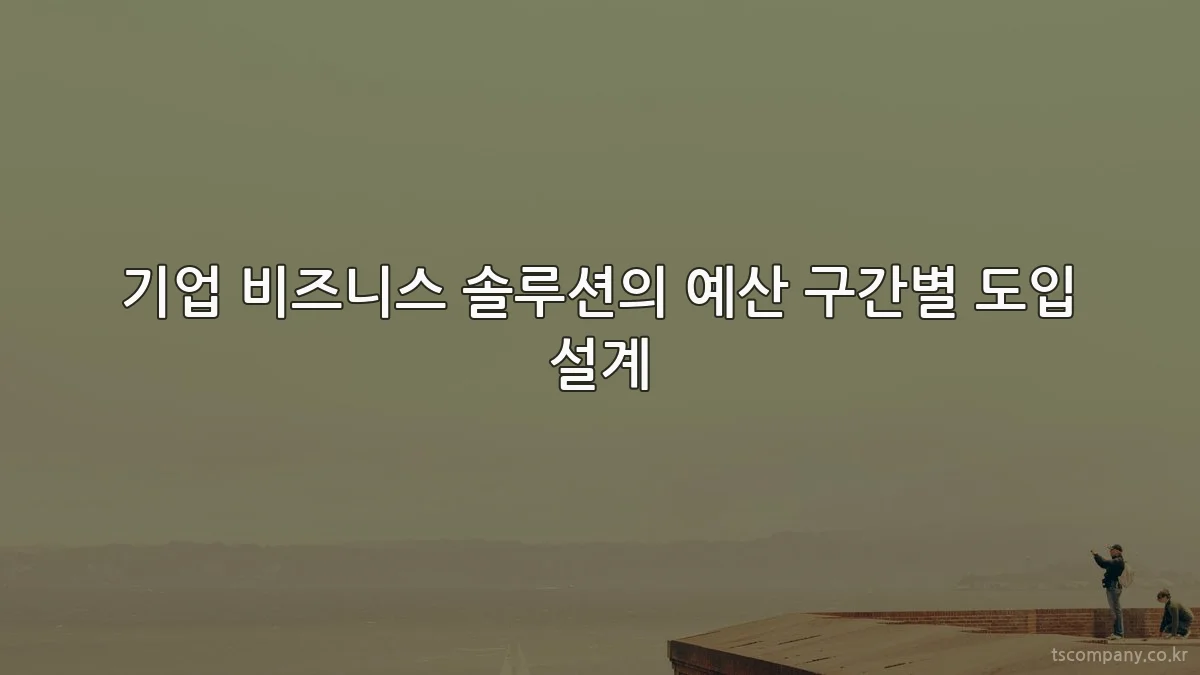 기업 비즈니스 솔루션의 예산 구간별 도입 설계