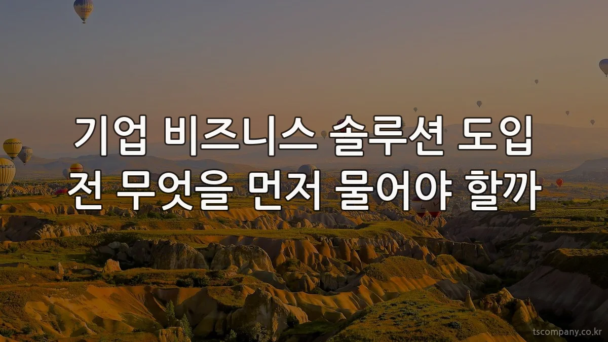 기업 비즈니스 솔루션 도입 전 무엇을 먼저 물어야 할까