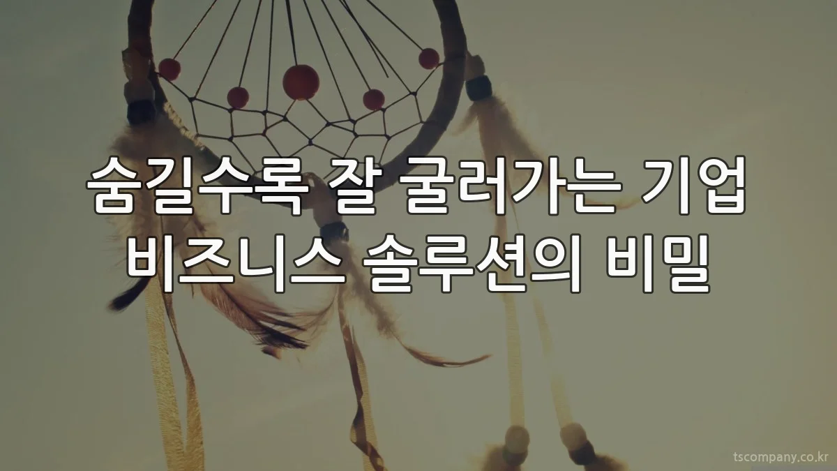 숨길수록 잘 굴러가는 기업 비즈니스 솔루션의 비밀