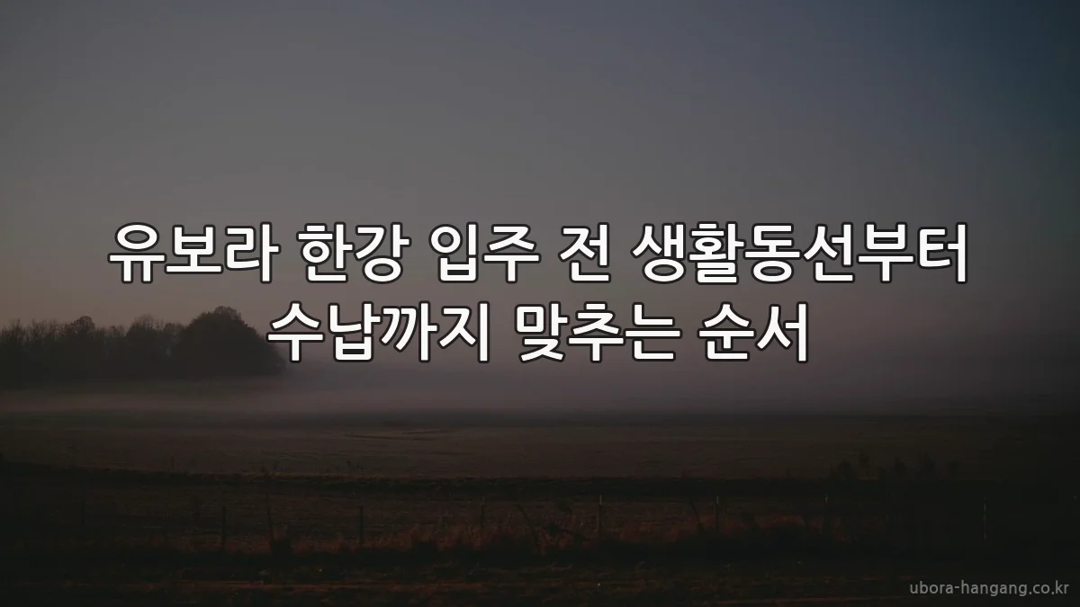 유보라 한강 입주 전 생활동선부터 수납까지 맞추는 순서