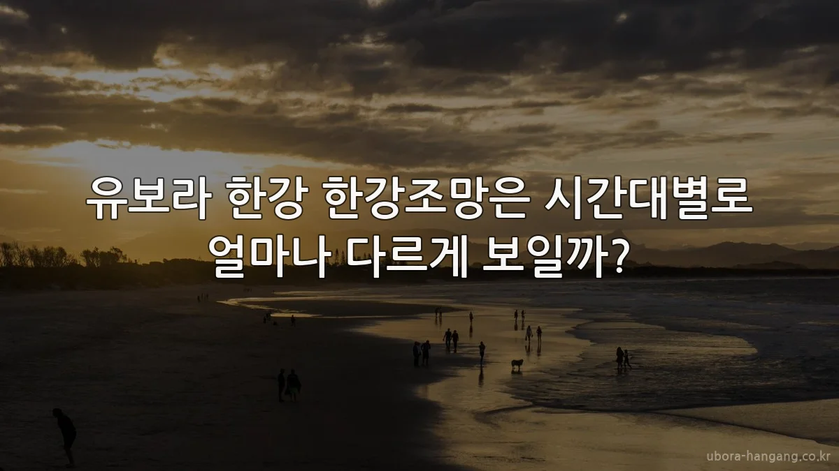 유보라 한강 한강조망은 시간대별로 얼마나 다르게 보일까?