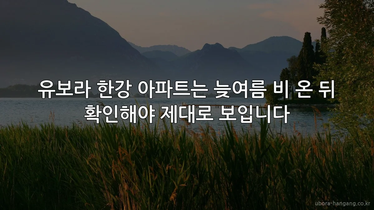유보라 한강 아파트는 늦여름 비 온 뒤 확인해야 제대로 보입니다