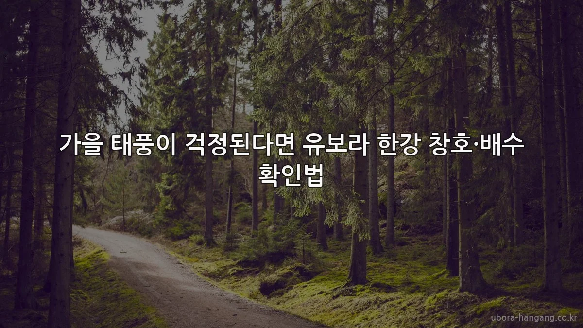 가을 태풍이 걱정된다면 유보라 한강 창호·배수 확인법