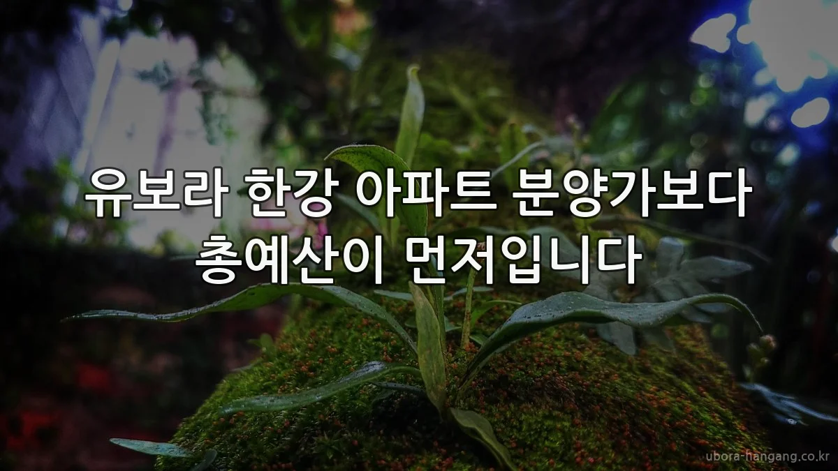 유보라 한강 아파트 분양가보다 총예산이 먼저입니다