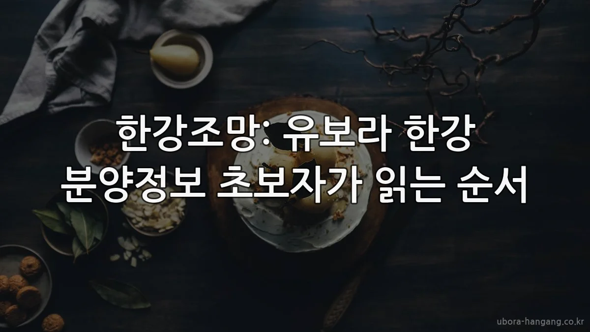 한강조망: 유보라 한강 분양정보 초보자가 읽는 순서
