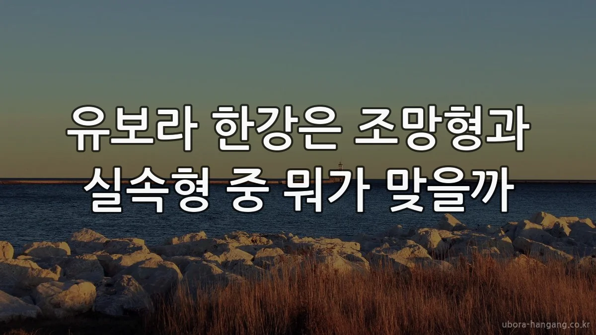 유보라 한강은 조망형과 실속형 중 뭐가 맞을까