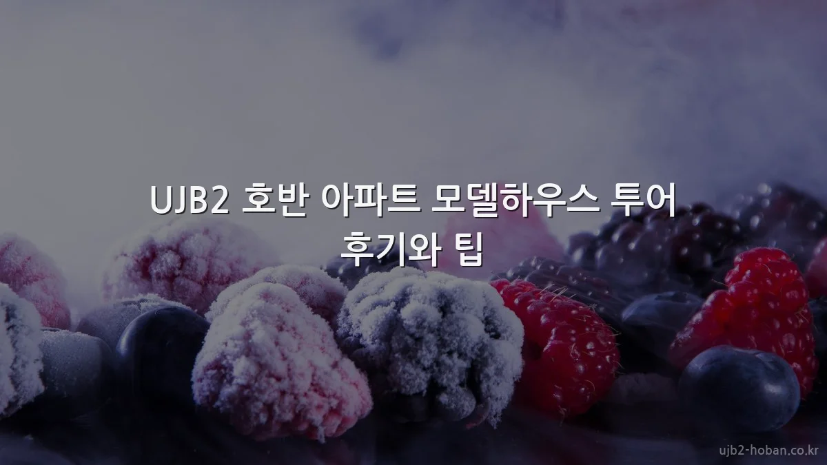 UJB2 호반 아파트 모델하우스 투어 후기와 팁