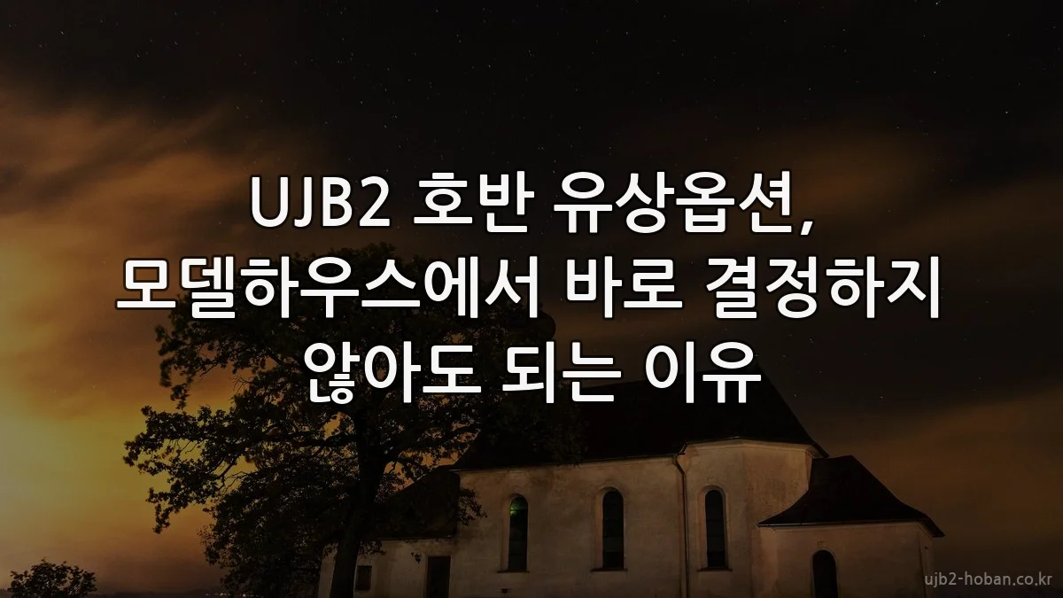 UJB2 호반 유상옵션, 모델하우스에서 바로 결정하지 않아도 되는 이유