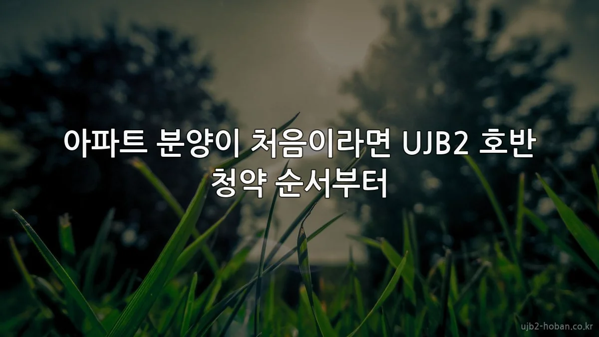아파트 분양이 처음이라면 UJB2 호반 청약 순서부터
