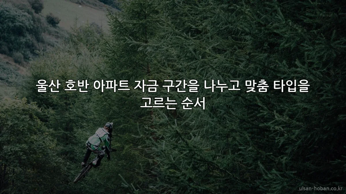 울산 호반 아파트 자금 구간을 나누고 맞춤 타입을 고르는 순서