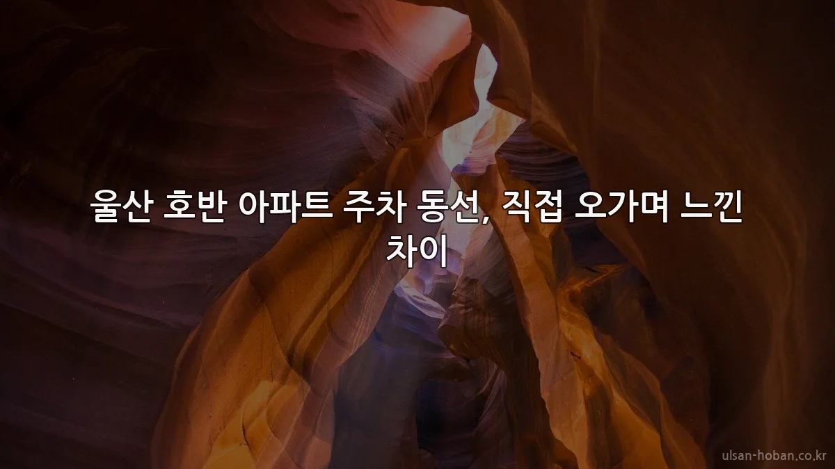 울산 호반 아파트 주차 동선, 직접 오가며 느낀 차이