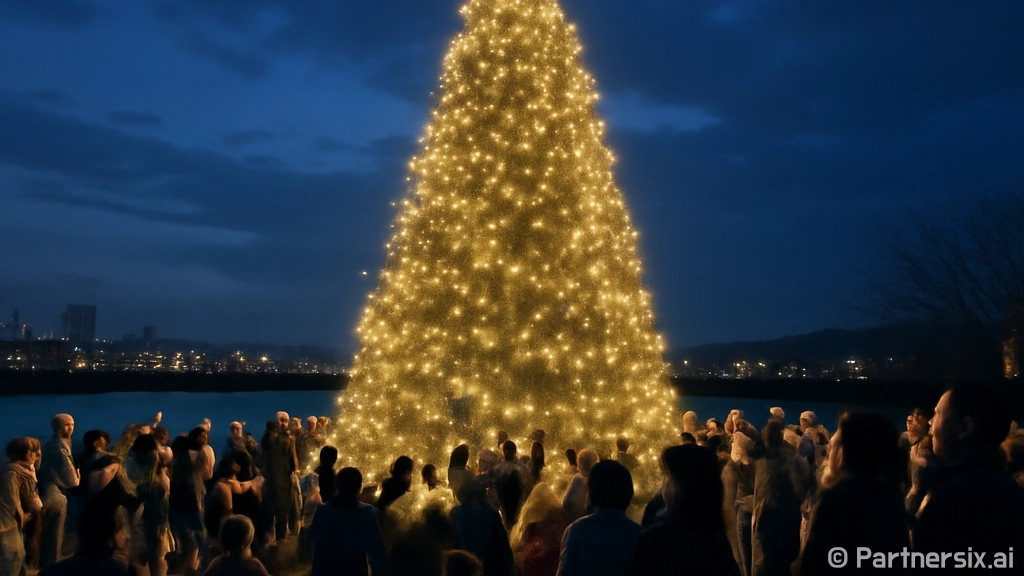 울산 첫 크리스마스트리 점등 축제 현장