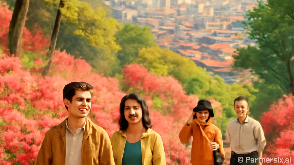 울산 남산 봄꽃길에…