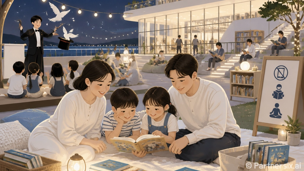 가족과 함께하는 강동바다도서관 야간 북캉스