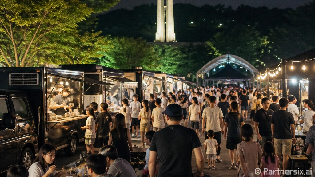 울산대공원 가든 나이트 마켓의 여름밤 풍경