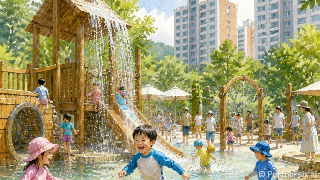 울주 가온공원 물놀이장, 폭염 속 도심 피서지