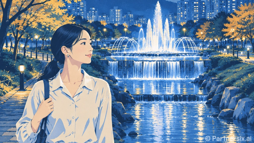 가을밤 여천천, 울산 남구 산책 명소