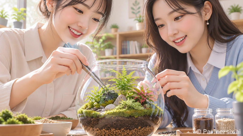 유리 속 작은 정원…