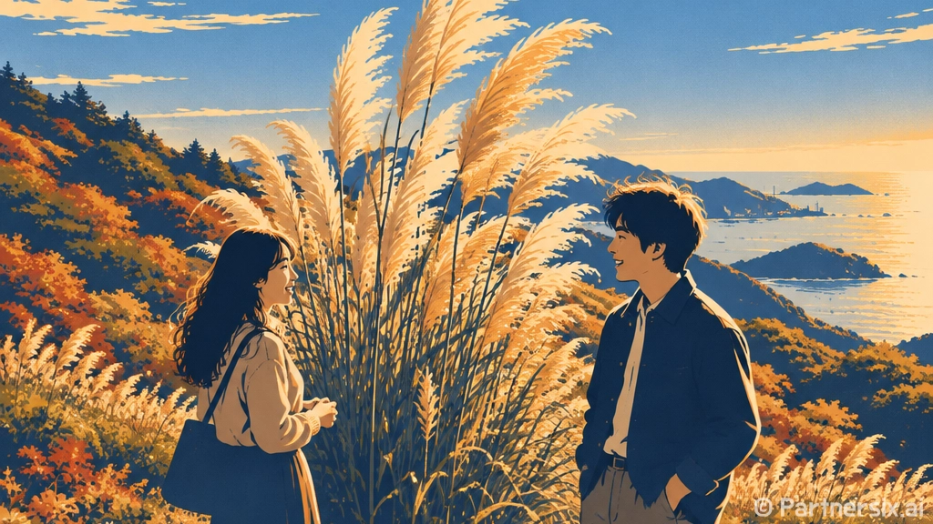 가을 물든 울산 슬도 댑싸리와 팜파스