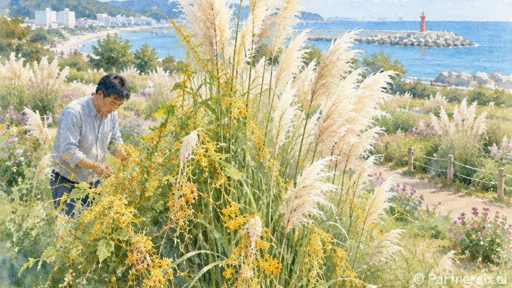 울산 동구 슬도 가을 초화단지 풍경