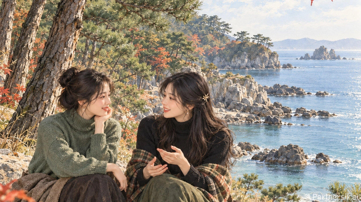 숲길 끝에서 만난 송정 바다