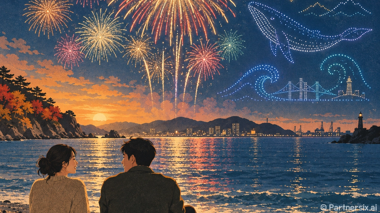 1500대가 밝힌 울산 밤바다
