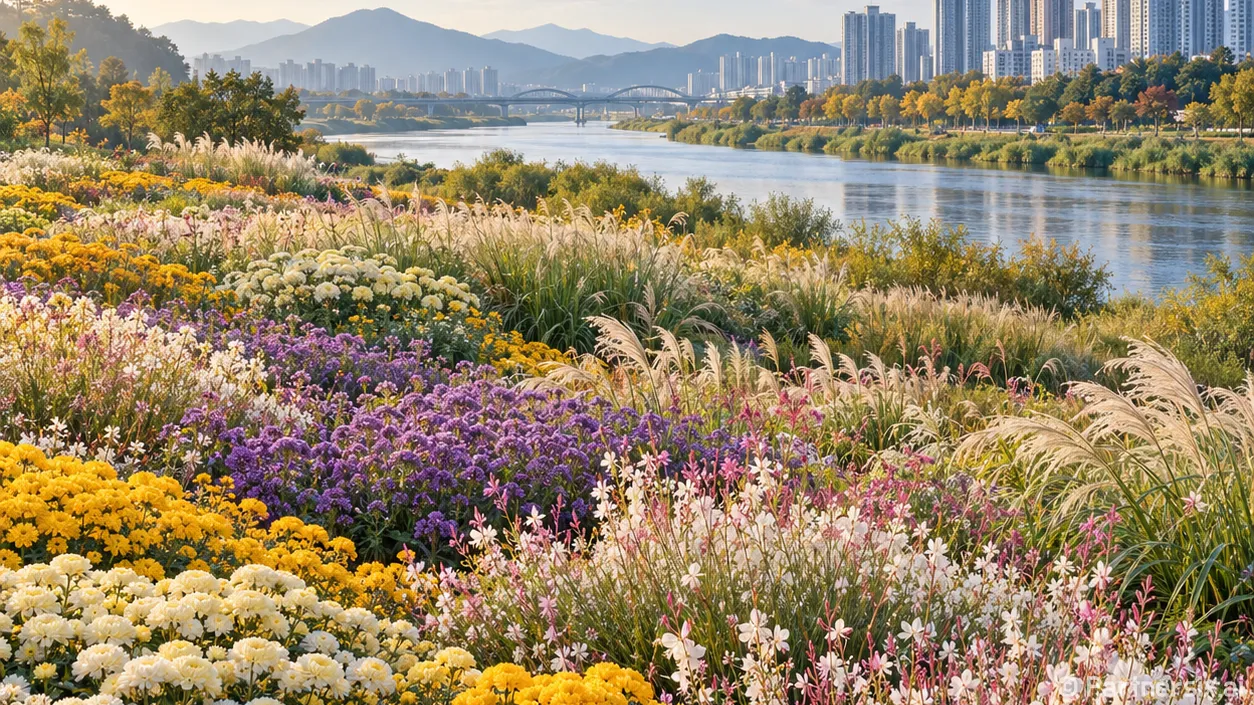 태화강변 보랏빛 꽃물결