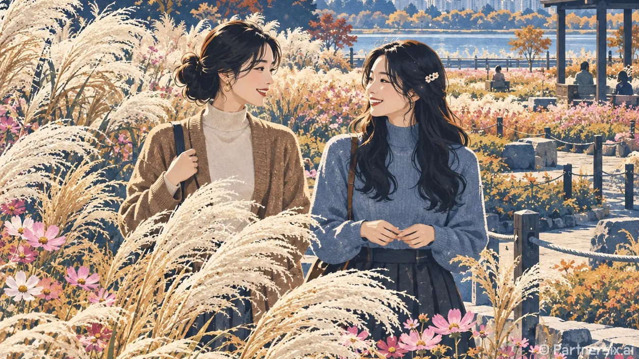 은빛 억새 품은 연암정원