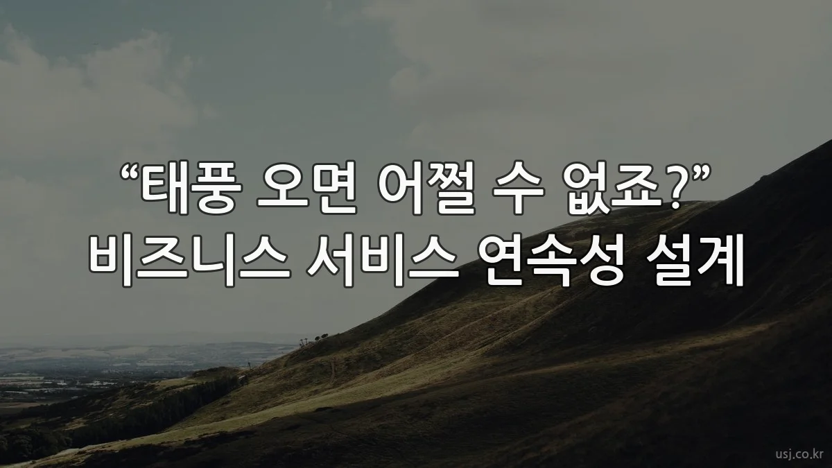 “태풍 오면 어쩔 수 없죠?” 비즈니스 서비스 연속성 설계