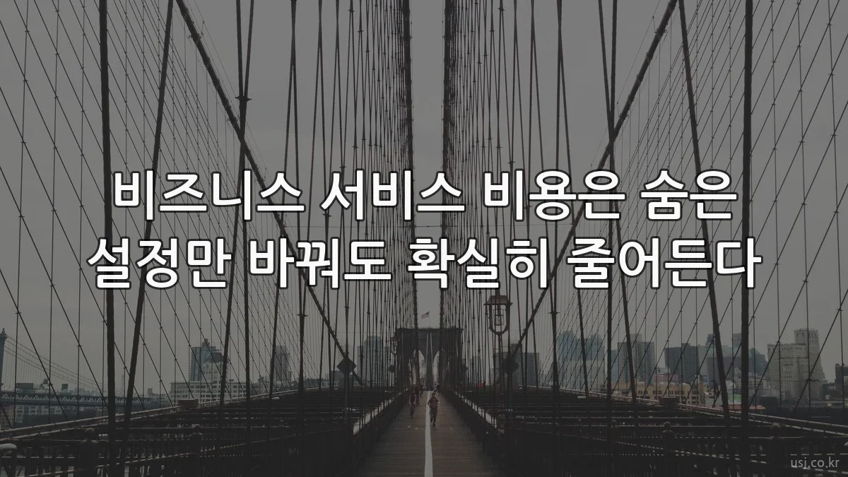 비즈니스 서비스 비용은 숨은 설정만 바꿔도 확실히 줄어든다